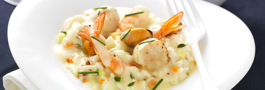 Risotto aux noix de St Jacques et aux crevettes